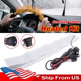 XUKEY Car Winter Universal Heated Steering Wheel Cover DIY Kit Heater Pad Hand Warmer/