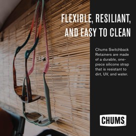 Chums Switchback Safety Eyewear Retainer - Lightweight & UV Resistant Silicone Sunglasses Strap for Men & Women - Seafoam