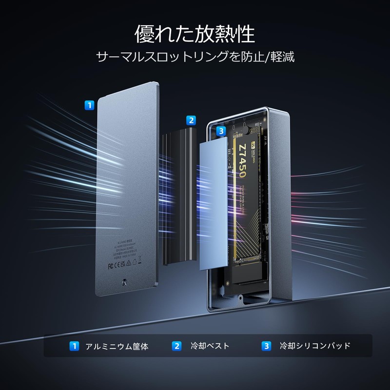 SANZANG USB 4/Thunderbolt 4 M.2 NVMe SSD Aluminum External Case