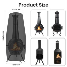 AOOWU Patio Heater Cover, Outdoor Heavy Duty 210D Oxford Fabric, Waterproof Windproof UV Protection, Outdoor Heater Cover, Garden Heater Covers with Adjustable Hem Cord (122 X 61 X 21 CM)