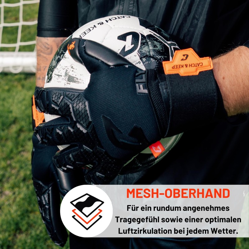 CATCH & KEEP Fly Blue Soul Men's Goalkeeper Gloves Size