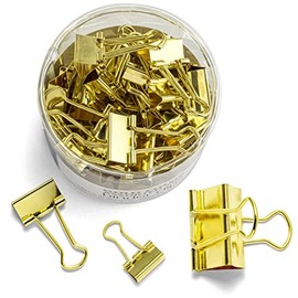 Officemate 31022 Clips para carpeta, dorados, varios tamaños, 30 clips en tina