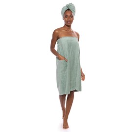 Texere Women's Towel Wrap - Modal & Organic Cotton Blend (Lily Green, 2X/3X)