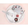 PALETA DE ACERO INOXIDABLE PARA MEZCLA DE MAQUILLAJE CON ESPATULA