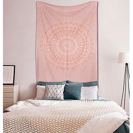 raajsee Rose Gold Elephant Mandala Tapestry For Bedroom- Aesthetic Tapestry - Indie Wall Tapestry Hippie Room Decor - Boho Tapestrys -Trippy Small Tapestry Wall Hanging 30x40 Inches