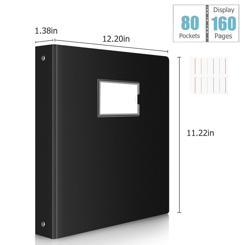 Uquelic Presentation Ring Binder, A4 Display Folder with 80 Punched