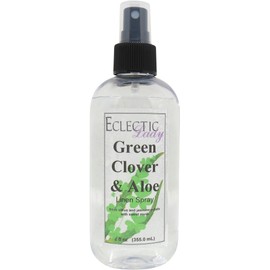Green Clover and Aloe Linen Spray, 2 ounces - Eclectic Lady Sheet and Linen Spray - No Artificial Colors, Parabens, or Preservatives - Long-Lasting Scent for Bed, Fabric & Pillow