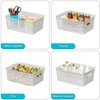 6 Pack Plastic Storage Baskets with Handles,Stackable Organizer Bins for