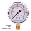 MEASUREMAN 2-1/2inch Dial Size, Oil Filled Pressure Gauge, 0-30psi/kpa, 304