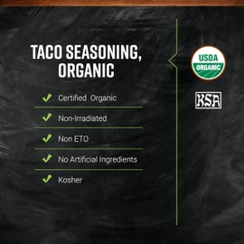 Frontier Co-op Salt-Free Taco Seasoning, 1-Pound Bulk, Certified Organic, Mexican-Inspired Spices for Tacos, Dips, Burritos