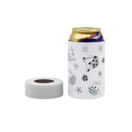 OGURA Can Holder, 11.8 fl oz (350 ml), Cold Insulation, Vacuum Insulated, Plastic Bottle, Tumbler, Thermal Insulation, Northern Europe, Nordic (11.8 fl oz (350 ml) Can, Cat)