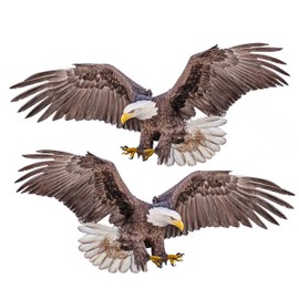 2 Pack Bald Eagle Sticker - Eagle About to Catch Prey Motion - Vinyl Decal for Car Truck Motorcycle (2 Pack - 4" x 1.75")