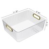 Esdiplot 4 Packs Clear Plastic Pantry Storage Bins with Handle,