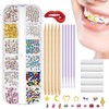 Tooth Jewelry Gems Kit | Rhinestones Teeth Shiny Stickers,Mixed Colors
