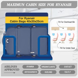 xlodea for Ryanair Cabin Bags 40x20x25 Underseat Cabin Bag Carry-ons Hand Luggage Bag Travel Backpack Cabin Size for Ryanair Backpack with Charging Port, Trolley Sleeve, Anti Theft Pocket