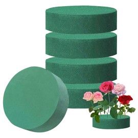 5PCS Flower Arrangement Kit, Dry Floral Foam Brick Dried Foam Fresh Wet Brick Sponge Block Round Dry Blocks for Flower Wedding Florist Fresh Flower Arranging Design DIY Crafts Supplies