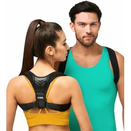 Back Brace Posture Corrector for Women and Men (33-42"), Adjustable Upper Back Brace and Shoulder Back Straightener for Men, Upper Back Corrector to Reveal Discomfort from Neck and Shoulder