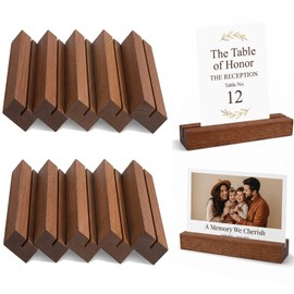 ANSYUDI 10Pcs Ebony Wooden Place Card Holders Premium Table Number Stands
