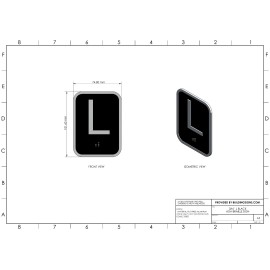 BuildingSigns.com Elevator floor number L sign - Elevator Jamb Plate L (3x4, cast-REF24-102