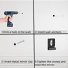 LOLOLE 6 PCS Metal Mirror Holder Kit, Heavy Duty Mirror