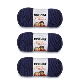 Bernat Softee Chunky Faded Denim Yarn - 3 Pack of 100g/3.5oz - Acrylic - 6 Super Bulky - 108 Yards - Knitting/Crochet