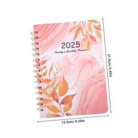 Operitacx Coil Notebook Things to Do Notepad Notebooks Notebook with Dividers Academic Planner Students Yearly Notepad A5 Agenda Notebook 2025 Appointment Book School Planner Paper Orange