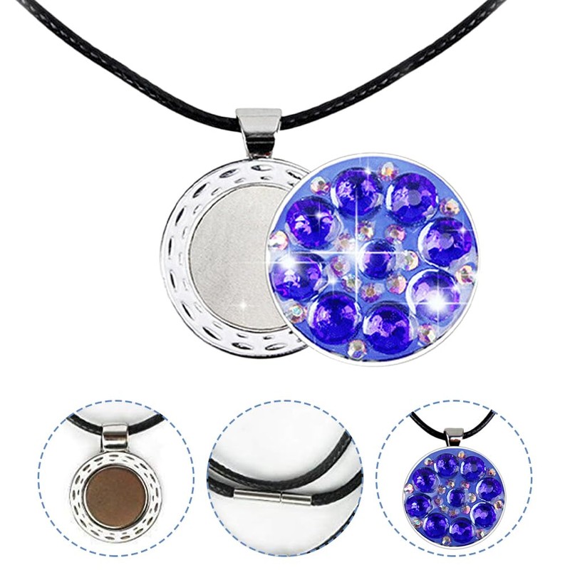Yardwe Golf Ball Marker Golf Hat Clip Necklace Golf Marker