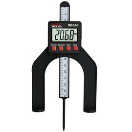 LUMBER JACK Digital Depth Gauge 0-80mm Digital Height Measuring Tool LCD Display, Magnetic Woodworking Caliper for Precision Rebate & Groove Settings