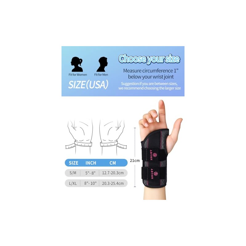 ABYON Carpal Tunnel Wrist Brace with Dual Contoured Stabilisers