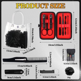 6 Sets Baby Shower Game Prizes for Winners Men Manicure Set Clear Tote Bag Beard Comb Black Bath Sponges Beer Bottle Openers 3-in-1 Micro Screwdrivers Party Gifts for Guests Groomsmen Party