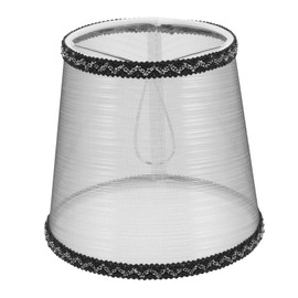 Levemolo Shade Lamp Cover Small Lamp Shades for Clip-on Bulbs Black Silver Thread Fabric Shades Safe Clean Lighting