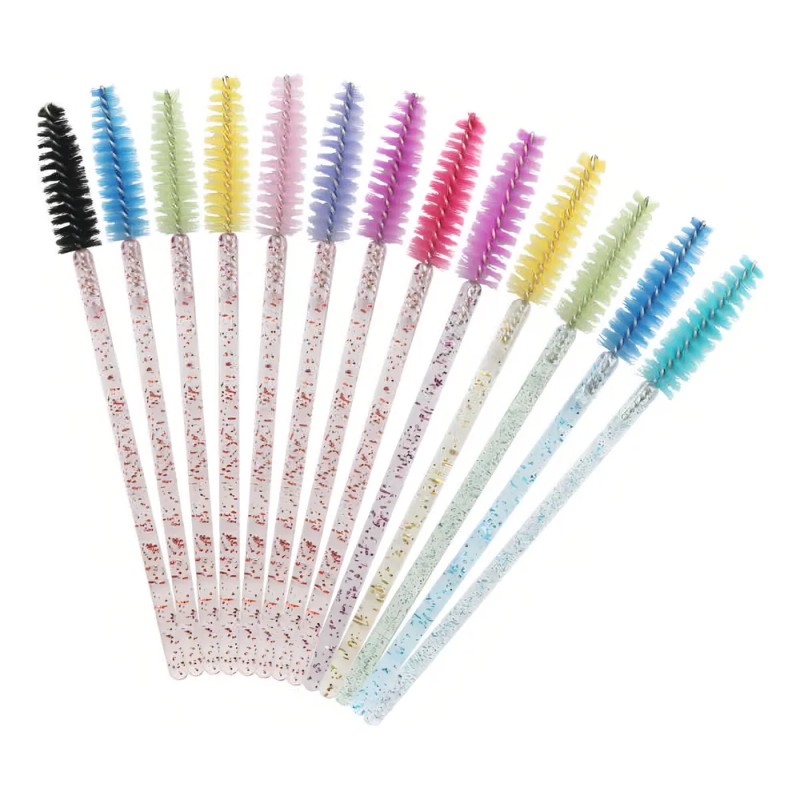 100 Cepillos Para Pestañas Extensión Brillante Glitter Mink