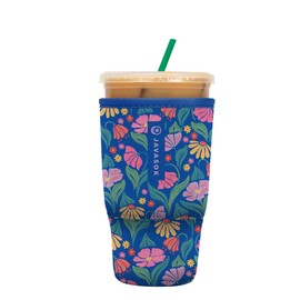 Sok It JavaSok Iced Coffee & Cold Soda Insulated Neoprene Cup Sleeve (Fairy Flora, Large: 30-32oz)