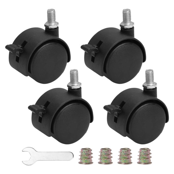 4 Pcs Caster Wheels,1.6 Inch Castors with Brake,Swivel Castor Wheels
