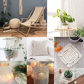 ANYWELL 3-6mm Macrame Cord 5mm x 109yards, Cotton Cord, Macrame Rope, Corde Macramé, Not Dyed, Handmade Soft 4-Strand Twisted Cotton Rope, Wall Hanging, Plant Hanger, DIY Craft Making, Knitting