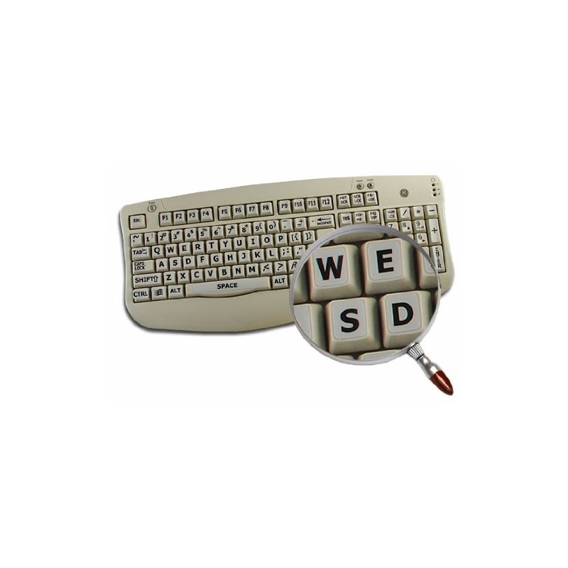 ENGLISH US LARGE UPPER CASE NON-TRANSPARENT DECALS LIGHT GREY BACKGROUND