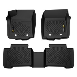 G-PLUS TPE 3PCS Floor Mats Compatible with Toyota Tacoma Double Cab 2016-2023/Not Fit Vehicles w/Vinyl Flooring,Not Fit Manual Transmission All Weather Full Protection 1st & 2nd Row Cargo Liner