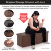 DocSafe Storage Ottoman Bench,Fireproof＆Waterproof Folding Storage Bench with Lock(15”x 43”x15”),Leather
