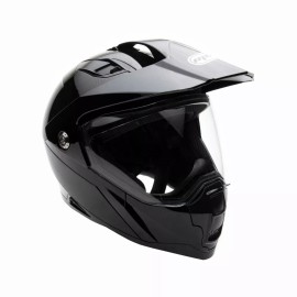 MMG Helmet Dual Sport Off Road Motorcycle Dirt Bike ATV Flip Up Visor Shiny Black M
