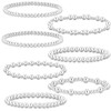 7Pcs Gold Bracelets for Women Gold Plated Beaded Bracelet Elastic