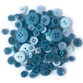 Buttons Galore CB106 Color Blend Buttons, 3-Ounce, Teal Ice, 3 Shades of Teal