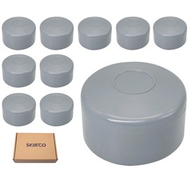 SKIR'CO Pack of 10 Fence Post Caps Round 60 mm Grey Plastic Caps for Round Fence Posts Fence Post Covers Window Grey RAL 7040 Colour
