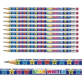 12 Star Writer English Literacy Childrens Pupils School Teachers Reward Pencils Primary Teaching Services