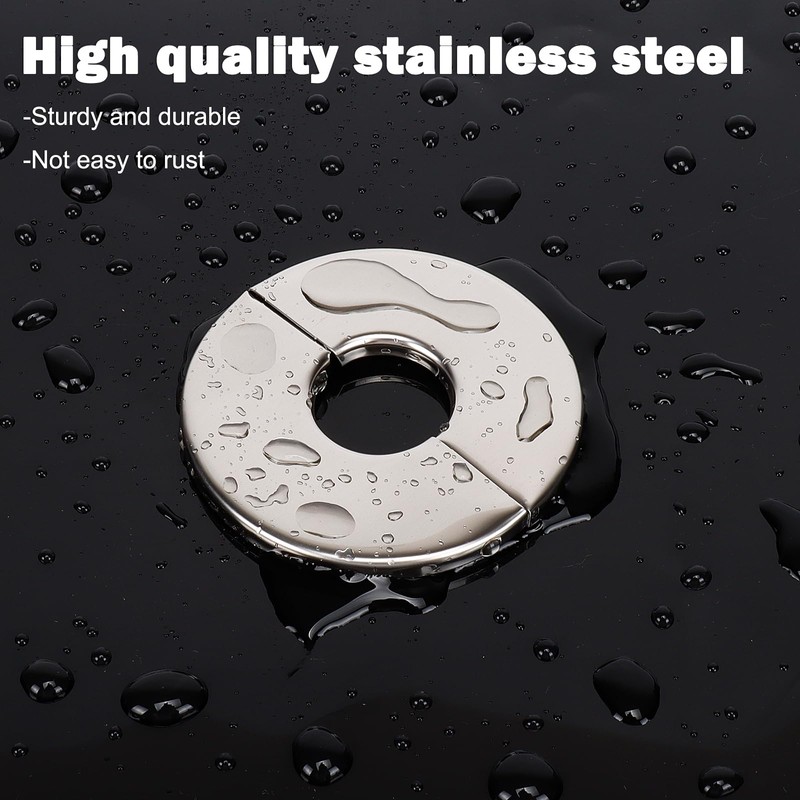 BathAce Shower Arm Flange, Stainless Steel Replacement Wall Split Flange/Escutcheon