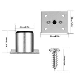 Zhujiehigh 4 Pcs Furniture Legs, Adjustable Cabinet Legs, 2 Inch Furniture Feet for Furniture, Round Metal Table Legs Feet for Chair Desk Bed Sofa Legs, Kitchen Cabinet Foot Legs Feet, silvery/50mm