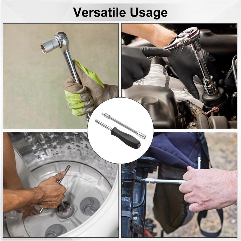 sourcing map 1/4" Drive Spinner Handle Chrome Vanadium Steel Drive