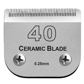 Detachable Pet Dog Grooming Clipper Ceramic Blade,Compatible with Andis Size 40 Cut Length 1/100"(0.25mm),Compatible with Oster A5, Wahl KM10 Series Clippers