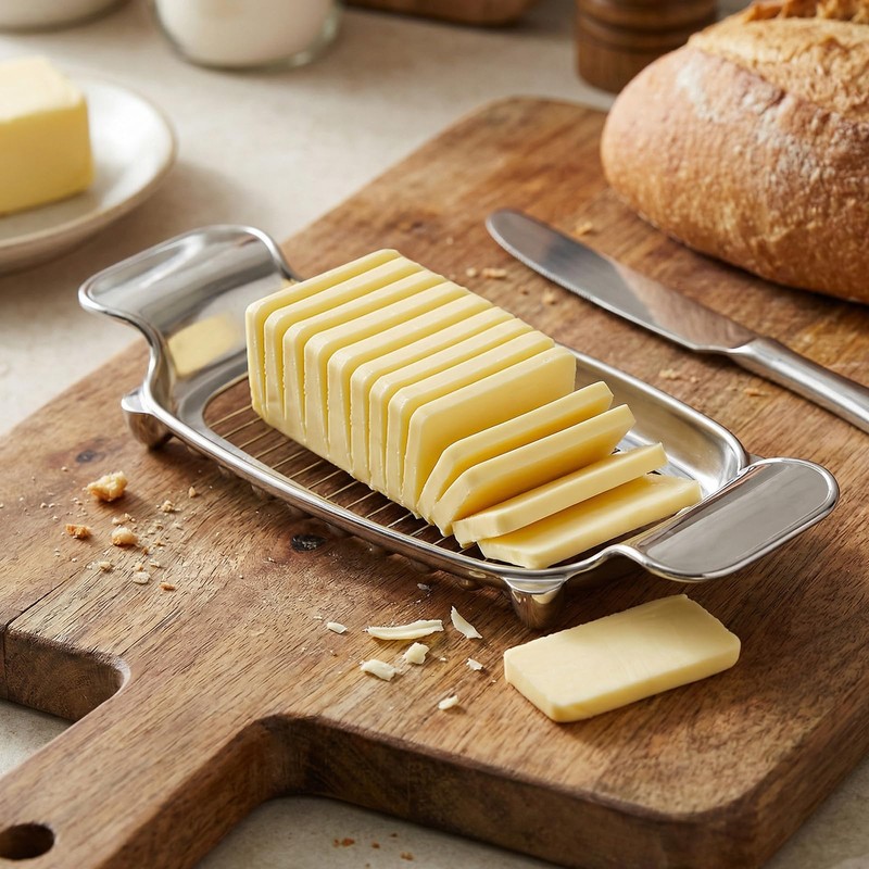 2Pcs Butter & Cheese Slicer Cutter, Stainless Steel Butter Cutter