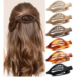 6 Pack Flat Hair Clips for Women Lay Down Claw Clips for Thick Thin Hair Strong Hold Alligator Hair Clips
