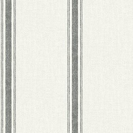 Chesapeake 3115-12461 Linette Fabric Stripe Wallpaper, Black